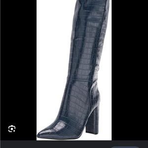 Steve Madden New In Box Triumph Blue Crocodile (faux) Knee High Boots Size 7.5